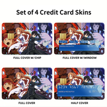 Load image into Gallery viewer, Anime Sword Art Onliner Credit Card Skins (4-in-1 Pack)