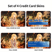 Load image into Gallery viewer, Anime Your Lie in April Credit Card Skins (4-in-1 Pack)