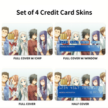 Load image into Gallery viewer, Anohana Meiko Honma, Jinta Yadomi, Naruko Anjou, Tetsudou Hisakawa, Chiriko Tsurumi Credit Card Skins (4-in-1 Pack)