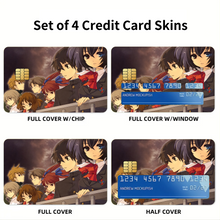 Load image into Gallery viewer, Another Mei Misaki, Kouichi Sakakibara, Izumi Akazawa, Naoya Teshigawara, Yuuya Mochizuki Credit Card Skins (4-in-1 Pack)