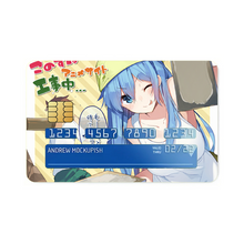 Load image into Gallery viewer, Aqua and Kazuma Credit Card Skins (4-in-1 Pack)