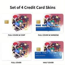 Load image into Gallery viewer, Assassination Classroom Koro-sensei, Karma Akabane, Nagisa Shiota, Kaede Kayano Credit Card Skins (4-in-1 Pack)