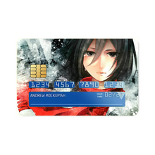 Load image into Gallery viewer, Attack of titan - Mikasa Credit Card Skins (4-in-1 Pack)