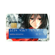 Load image into Gallery viewer, Attack of titan - Mikasa Credit Card Skins (4-in-1 Pack)