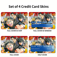Load image into Gallery viewer, Black Clover Asta, Noelle Silva, Yuno, Yami Sukehiro, Luck Voltia Credit Card Skins (4-in-1 Pack)