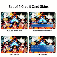 Load image into Gallery viewer, Blue Exorcist Rin Okumura, Yukio Okumura, Kuro, Shura Kirigakure, Shiemi Moriyama Credit Card Skins (4-in-1 Pack)