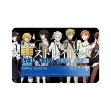 Load image into Gallery viewer, Bungou Stray Dogs Osamu Dazai, Atsushi Nakajima, Ranpo Edogawa, Akiko Yosano, Doppo Kunikida Credit Card Skins (4-in-1 Pack)