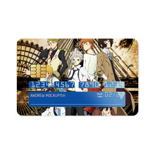 Load image into Gallery viewer, Bungou Stray Dogs Osamu Dazai, Atsushi Nakajima, Ranpo Edogawa, Akiko Yosano, Doppo Kunikida Credit Card Skins (4-in-1 Pack)