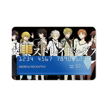 Load image into Gallery viewer, Bungou Stray Dogs Osamu Dazai, Atsushi Nakajima, Ranpo Edogawa, Akiko Yosano, Doppo Kunikida Credit Card Skins (4-in-1 Pack)