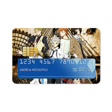 Load image into Gallery viewer, Bungou Stray Dogs Osamu Dazai, Atsushi Nakajima, Ranpo Edogawa, Akiko Yosano, Doppo Kunikida Credit Card Skins (4-in-1 Pack)