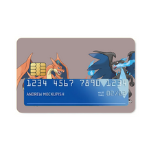 Load image into Gallery viewer, Charizard and Mega Charizard Credit Card Skins (4-in-1 Pack)