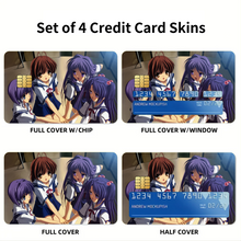Load image into Gallery viewer, Clannad Nagisa Furukawa, Kyou Fujibayashi, Kotomi Ichinose, Ryou Fujibayashi Credit Card Skins (4-in-1 Pack)