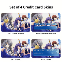 Load image into Gallery viewer, Clannad Nagisa Furukawa, Tomoyo Sakagami, Kyou Fujibayashi Credit Card Skins (4-in-1 Pack)