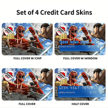 Load image into Gallery viewer, Colossal Titan eating pizza Credit Card Skins (4-in-1 Pack)