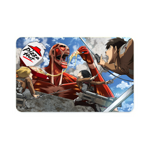 Load image into Gallery viewer, Colossal Titan eating pizza Credit Card Skins (4-in-1 Pack)