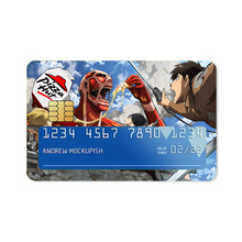 Load image into Gallery viewer, Colossal Titan eating pizza Credit Card Skins (4-in-1 Pack)