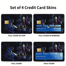 Load image into Gallery viewer, Cowboy Bebop Spike Spiegel, Faye Valentine, Jet Black, Ein Credit Card Skins (4-in-1 Pack)