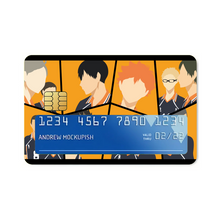 Load image into Gallery viewer, Daichi Sawamura Kei Tsukishima Shōyō Hinata Tadashi Yamaguchi and Yū Nishinoya Credit Card Skins (4-in-1 Pack)