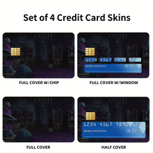 Load image into Gallery viewer, Dark Purple Room with Hats Credit Card Skins (4-in-1 Pack)