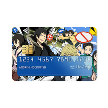 Load image into Gallery viewer, Durarara!! Izaya Orihara, Shizuo Heiwajima, Anri Sonohara Credit Card Skins (4-in-1 Pack)