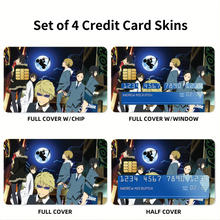 Load image into Gallery viewer, Durarara!! Izaya Orihara, Shizuo Heiwajima, Celty Sturluson, Masaomi Kida, Anri Sonohara Credit Card Skins (4-in-1 Pack)