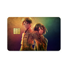 Load image into Gallery viewer, Eren Yeager and Mikasa Ackerman Credit Card Skins (4-in-1 Pack)