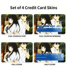 Load image into Gallery viewer, Eru Chitanda Hōtarō Oreki Faces Credit Card Skins (4-in-1 Pack)