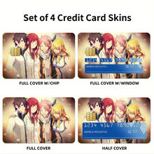 Load image into Gallery viewer, Fairy Tail Natsu Dragneel, Erza Scarlet, Gray Fullbuster, Lucy Heartfilia Credit Card Skins (4-in-1 Pack)
