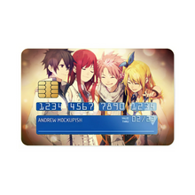 Load image into Gallery viewer, Fairy Tail Natsu Dragneel, Erza Scarlet, Gray Fullbuster, Lucy Heartfilia Credit Card Skins (4-in-1 Pack)