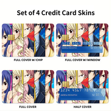 Load image into Gallery viewer, Fairy Tail Natsu Dragneel, Erza Scarlet, Gray Fullbuster, Lucy Heartfilia, Wendy Marvell Credit Card Skins (4-in-1 Pack)