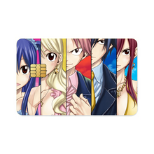 Load image into Gallery viewer, Fairy Tail Natsu Dragneel, Erza Scarlet, Gray Fullbuster, Lucy Heartfilia, Wendy Marvell Credit Card Skins (4-in-1 Pack)