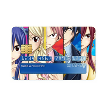 Load image into Gallery viewer, Fairy Tail Natsu Dragneel, Erza Scarlet, Gray Fullbuster, Lucy Heartfilia, Wendy Marvell Credit Card Skins (4-in-1 Pack)