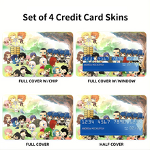 Load image into Gallery viewer, Fairy Tail Natsu Dragneel, Erza Scarlet, Lucy Heartfilia, Happy, Wendy Marvell Credit Card Skins (4-in-1 Pack)
