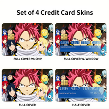 Load image into Gallery viewer, Fairy Tail Natsu Dragneel, Erza Scarlet, Lucy Heartfilia, Happy, Wendy Marvell Credit Card Skins (4-in-1 Pack)