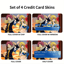 Load image into Gallery viewer, Fairy Tail Natsu Dragneel, Lucy Heartfilia Credit Card Skins (4-in-1 Pack)