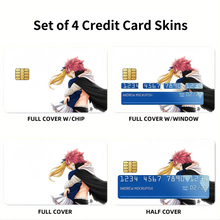 Load image into Gallery viewer, Fairy Tail Natsu Dragneel, Lucy Heartfilia Credit Card Skins (4-in-1 Pack)