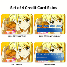 Load image into Gallery viewer, Fairy Tail Natsu Dragneel, Lucy Heartfilia Credit Card Skins (4-in-1 Pack)
