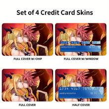 Load image into Gallery viewer, Fairy Tail Natsu Dragneel, Lucy Heartfilia Credit Card Skins (4-in-1 Pack)