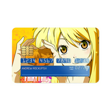 Load image into Gallery viewer, Fairy Tail Natsu Dragneel, Lucy Heartfilia Credit Card Skins (4-in-1 Pack)