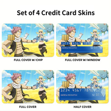 Load image into Gallery viewer, Fairy Tail Natsu Dragneel, Lucy Heartfilia, Happy Credit Card Skins (4-in-1 Pack)