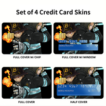 Load image into Gallery viewer, Fire Force Shinra Kusakabe Credit Card Skins (4-in-1 Pack)