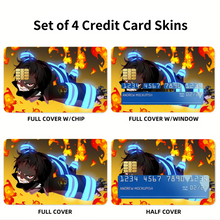 Load image into Gallery viewer, Fire Force Shinra Kusakabe Credit Card Skins (4-in-1 Pack)