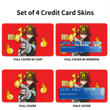 Load image into Gallery viewer, Fire Force Shinra Kusakabe Credit Card Skins (4-in-1 Pack)