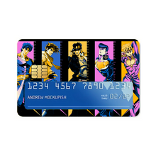 Load image into Gallery viewer, Giorno Giovanna Joseph Joestar Jotaro Kujo Josuke Higashikata and Jonathan Joestar Credit Card Skins (4-in-1 Pack)