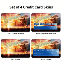 Load image into Gallery viewer, Gon and Killua walking at a beautiful sunset Credit Card Skins (4-in-1 Pack)