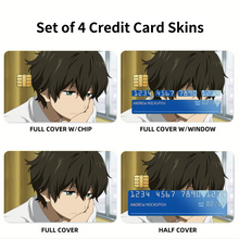 Load image into Gallery viewer, Hōtarō Oreki Face Credit Card Skins (4-in-1 Pack)