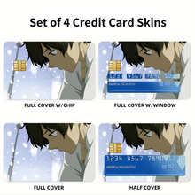 Load image into Gallery viewer, Hōtarō Oreki looking down Credit Card Skins (4-in-1 Pack)