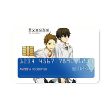 Load image into Gallery viewer, Hōtarō Oreki Satoshi Fukube walking Credit Card Skins (4-in-1 Pack)