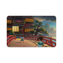 Load image into Gallery viewer, Haku and Chihiro on the bridge leading to the bathhouse Credit Card Skins (4-in-1 Pack)