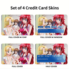 Load image into Gallery viewer, High School DxD Rias Gremory, Issei Hyoudou, Asia Argento Credit Card Skins (4-in-1 Pack)